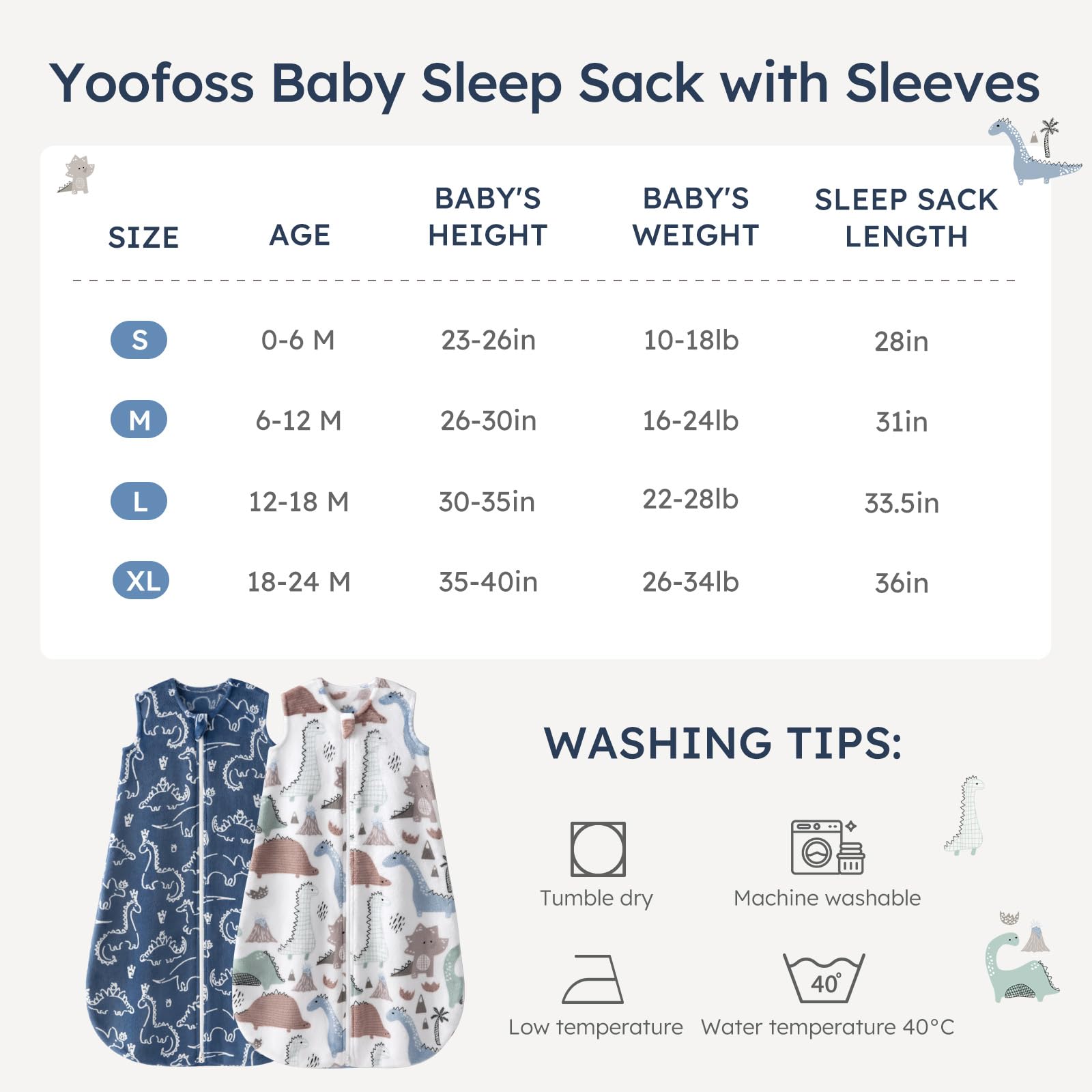 Yoofoss sleep sack in use shows cozy, snug fit