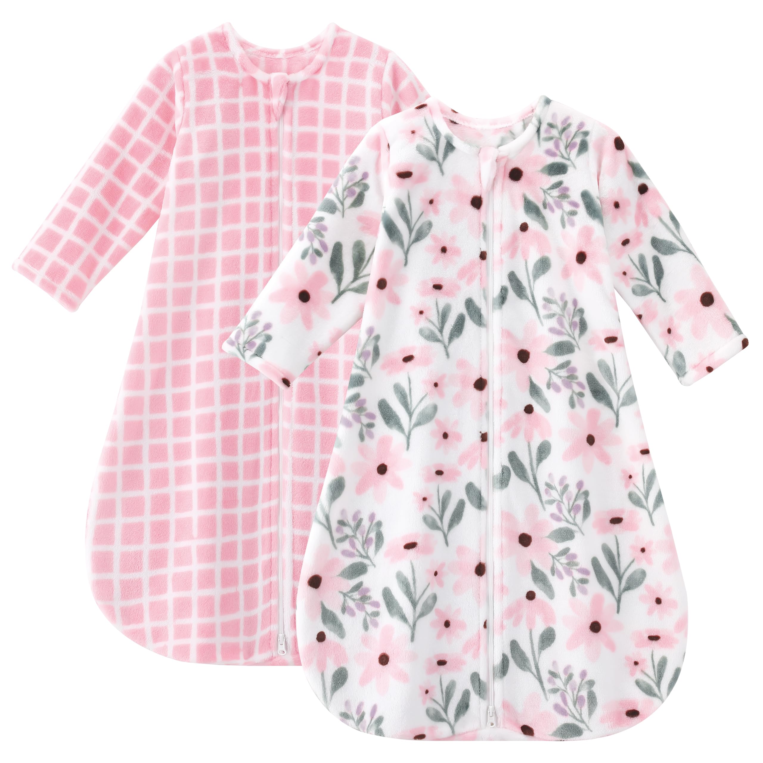 Yoofoss baby sleep sack front view showing snug long-sleeve wear