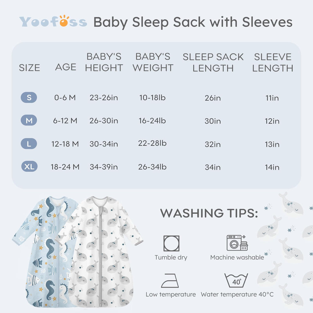 Yoofoss sleep sack machine washable for easy care.