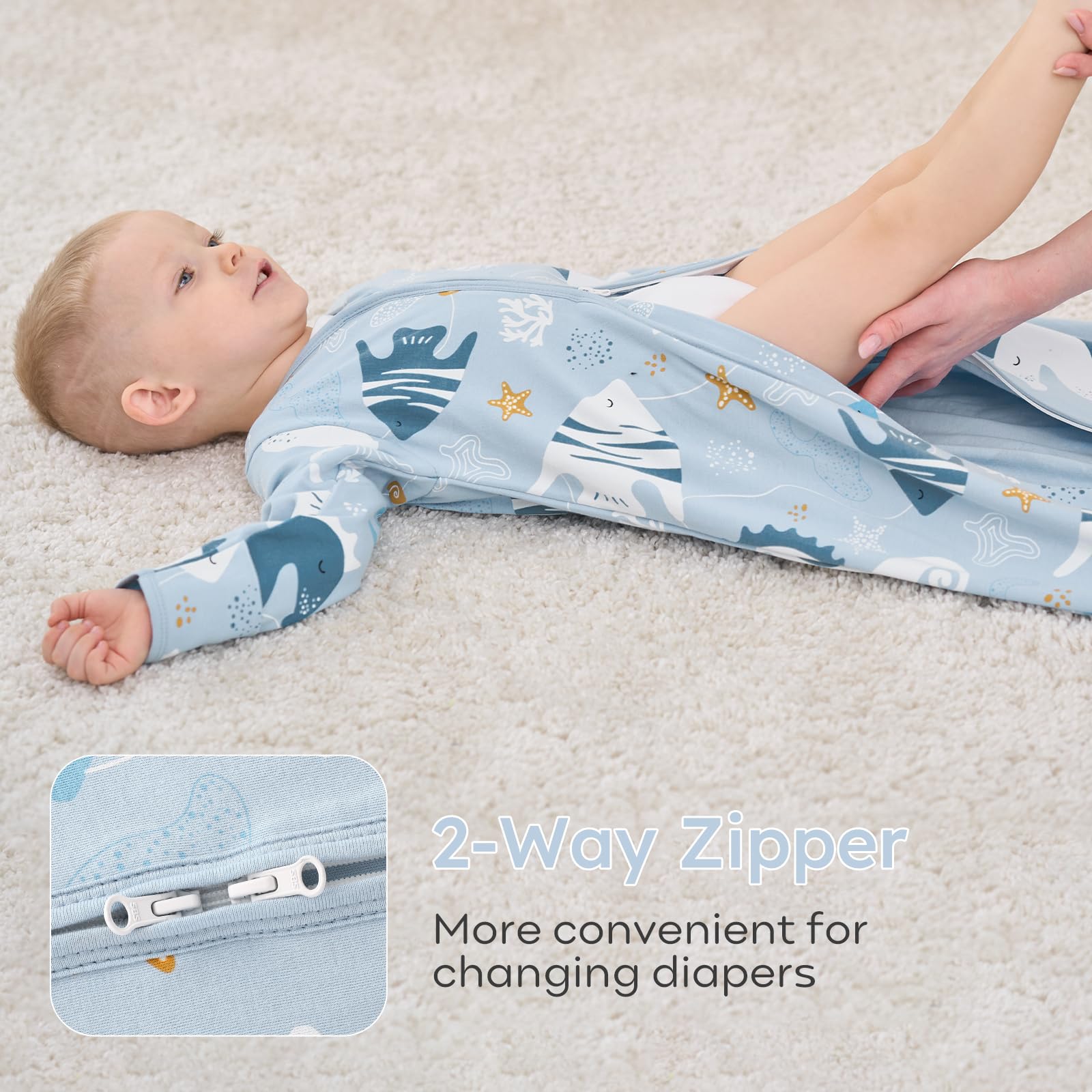 Yoofoss sleep sack mittens keep hands warm during naps.