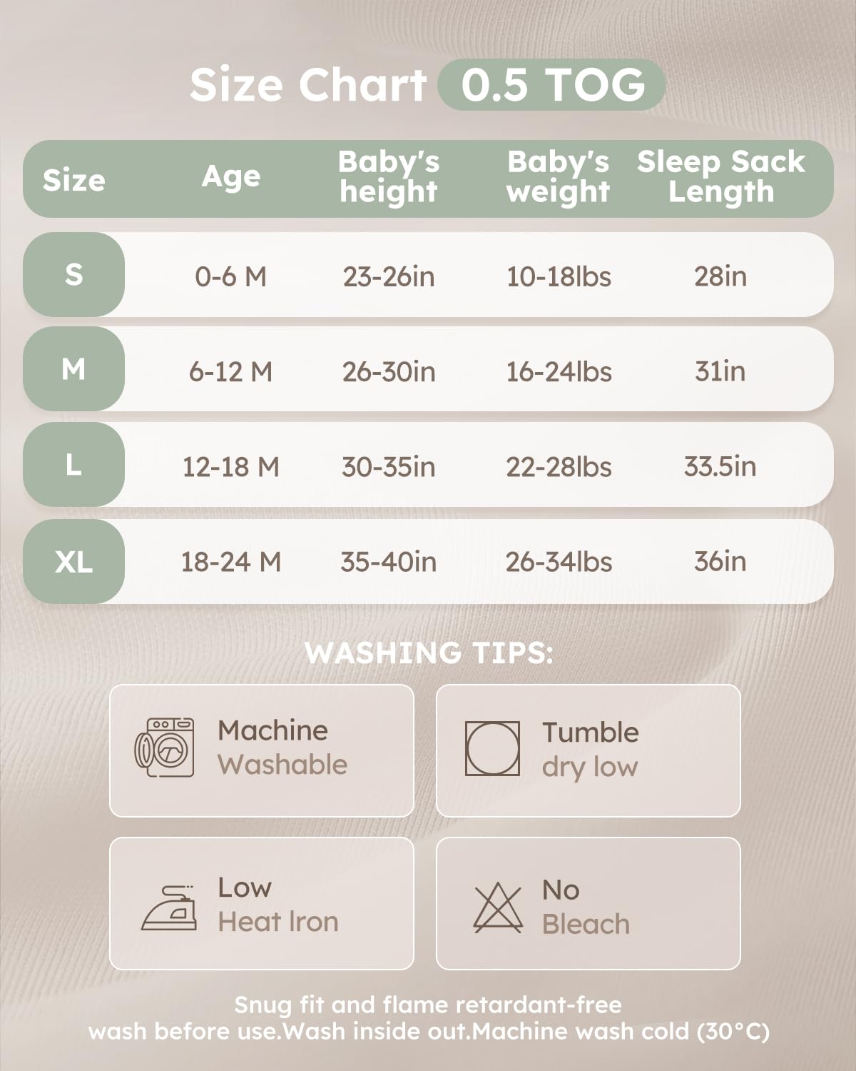 Yoofoss baby wearing sleep sack during sleep