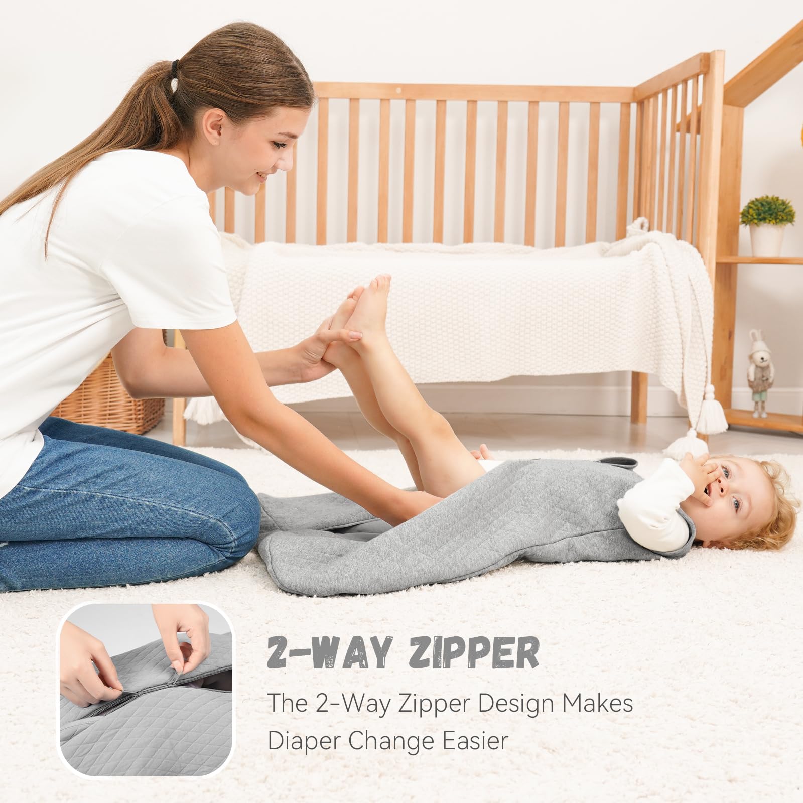 Yoofoss TOG 2.5 sleep sack for cooler room temperatures.
