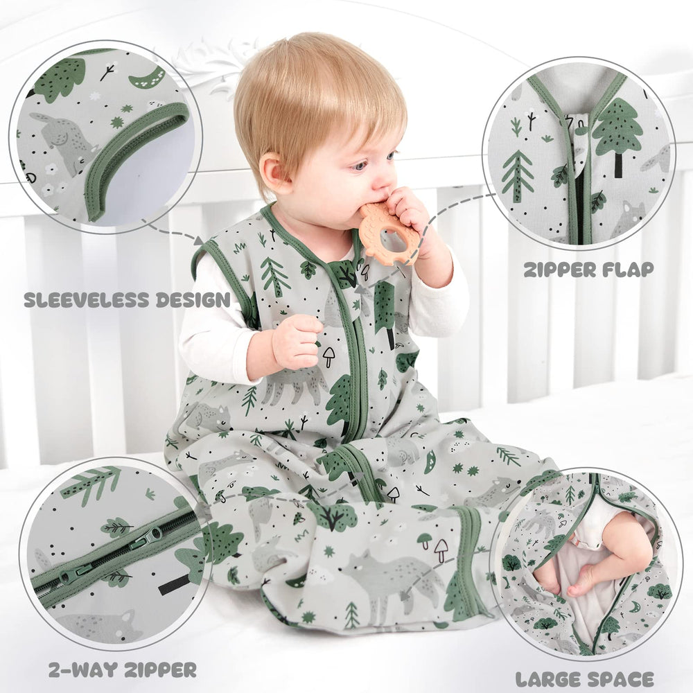 Yoofoss sleep sack size range from S to XL for growing babies