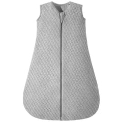 Yoofoss baby sleep sack fabric close-up shows organic cotton and soft texture for gentle warmth.
