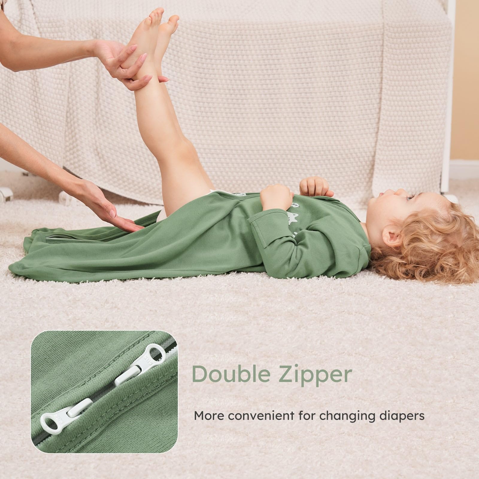 Yoofoss Sleep Sack wide hem: allows free leg movement