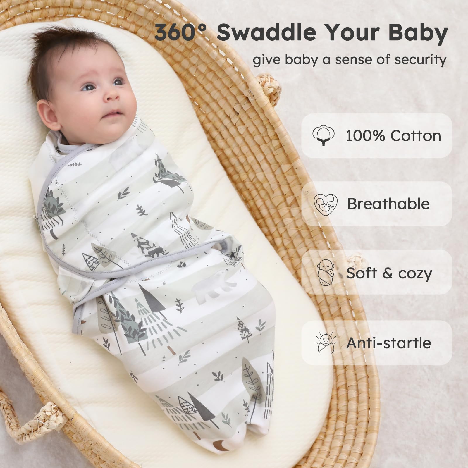 Yoofoss adjustable snugness keeps baby secure through sleep stages.