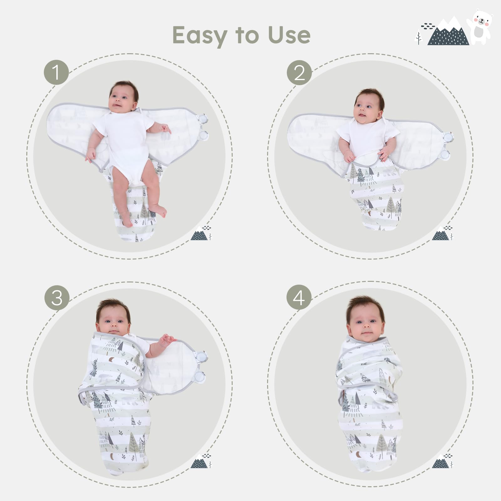 Yoofoss machine-washable swaddle stays durable after many washes.