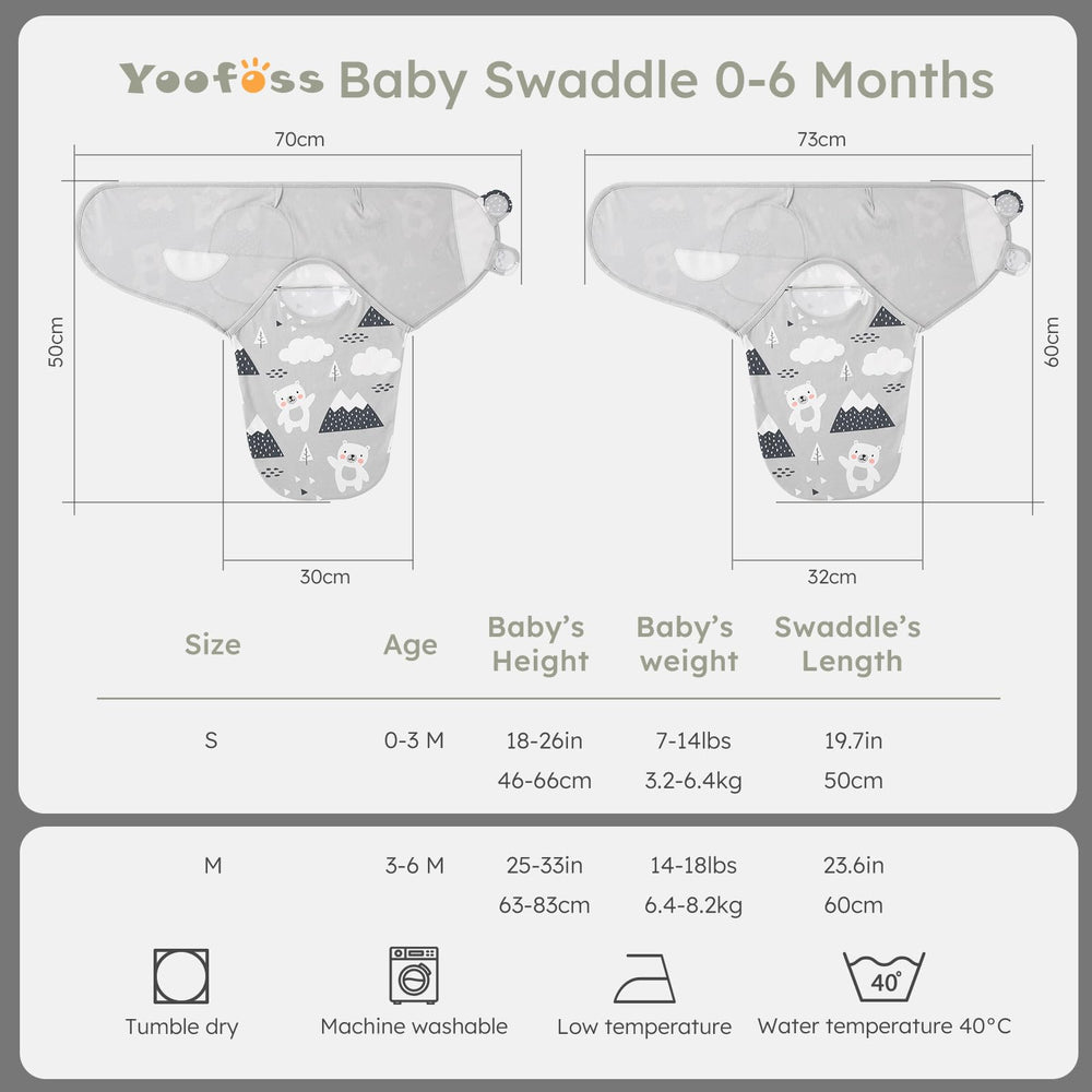 Yoofoss size S (0-3M) fits newborns with a cozy fit.