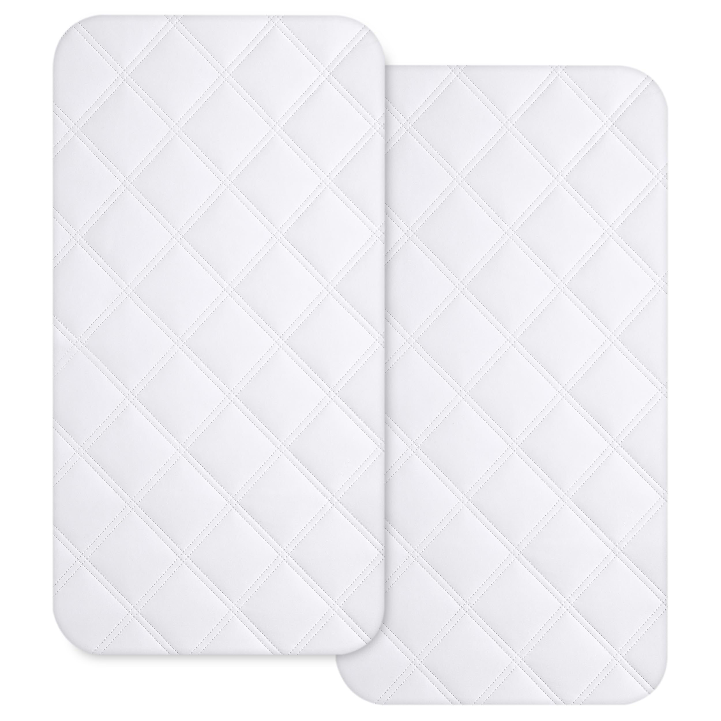 Yoofoss bassinet mattress pad cover 34x19 fits standard rectangle bassinets for soft, breathable comfort.