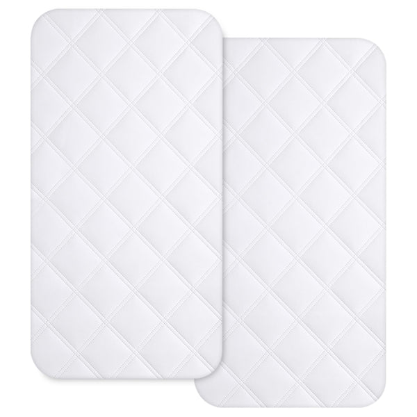 Yoofoss bassinet mattress pad cover 34x19 fits standard rectangle bassinets for soft, breathable comfort.