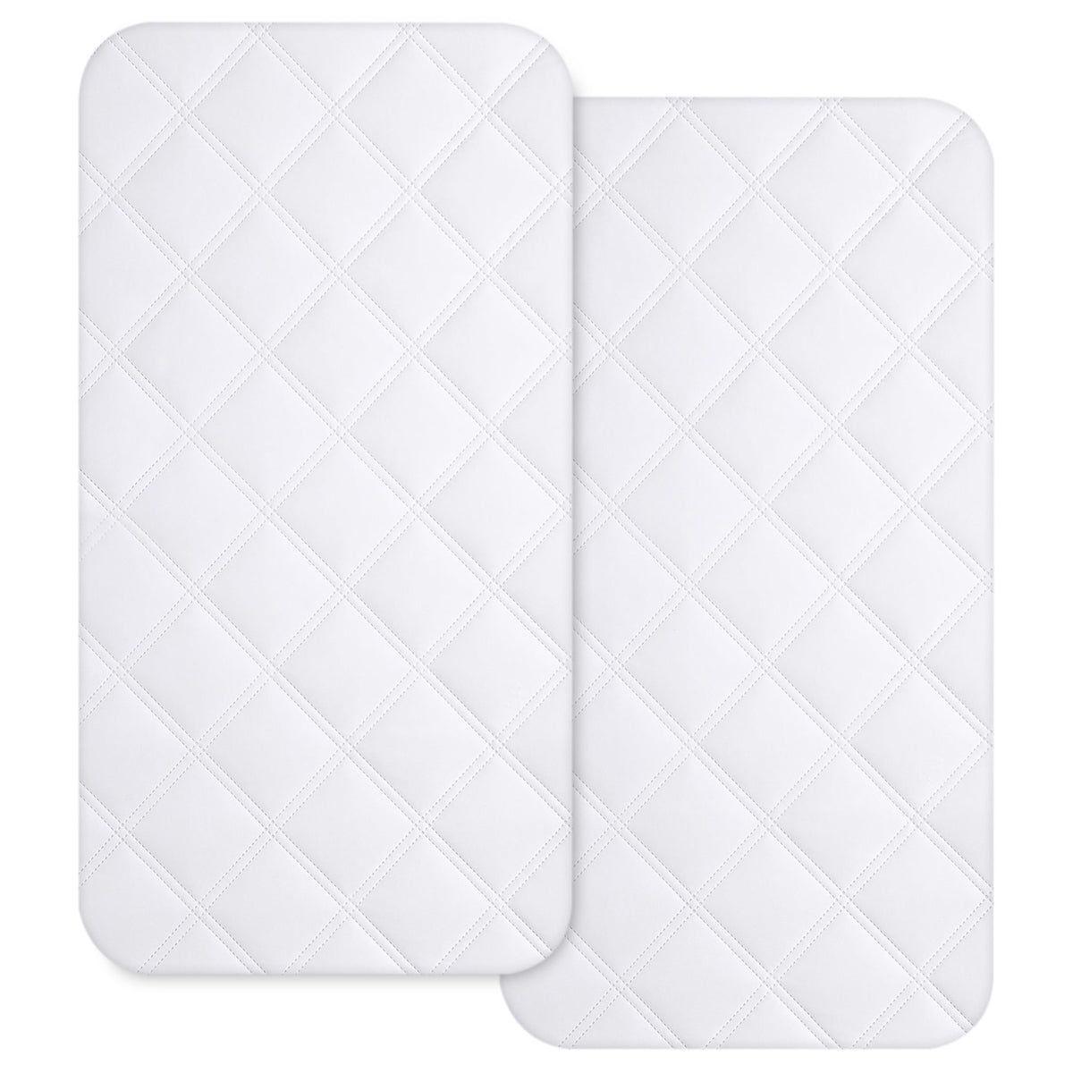 Yoofoss bassinet mattress pad cover 34x19 fits standard rectangle bassinets for soft, breathable comfort.