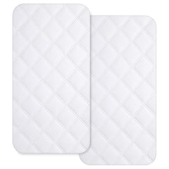 Yoofoss bassinet mattress pad cover 34x19 fits standard rectangle bassinets for soft, breathable comfort.