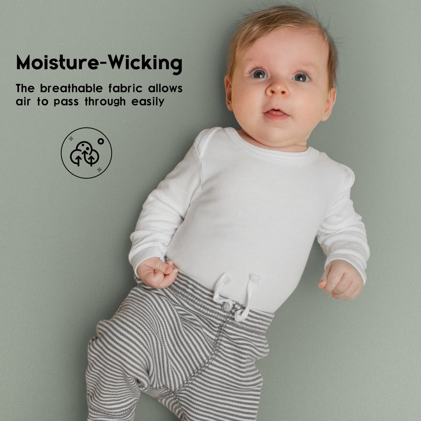 Yoofoss breathable microfiber fabric keeps air flowing for baby comfort.