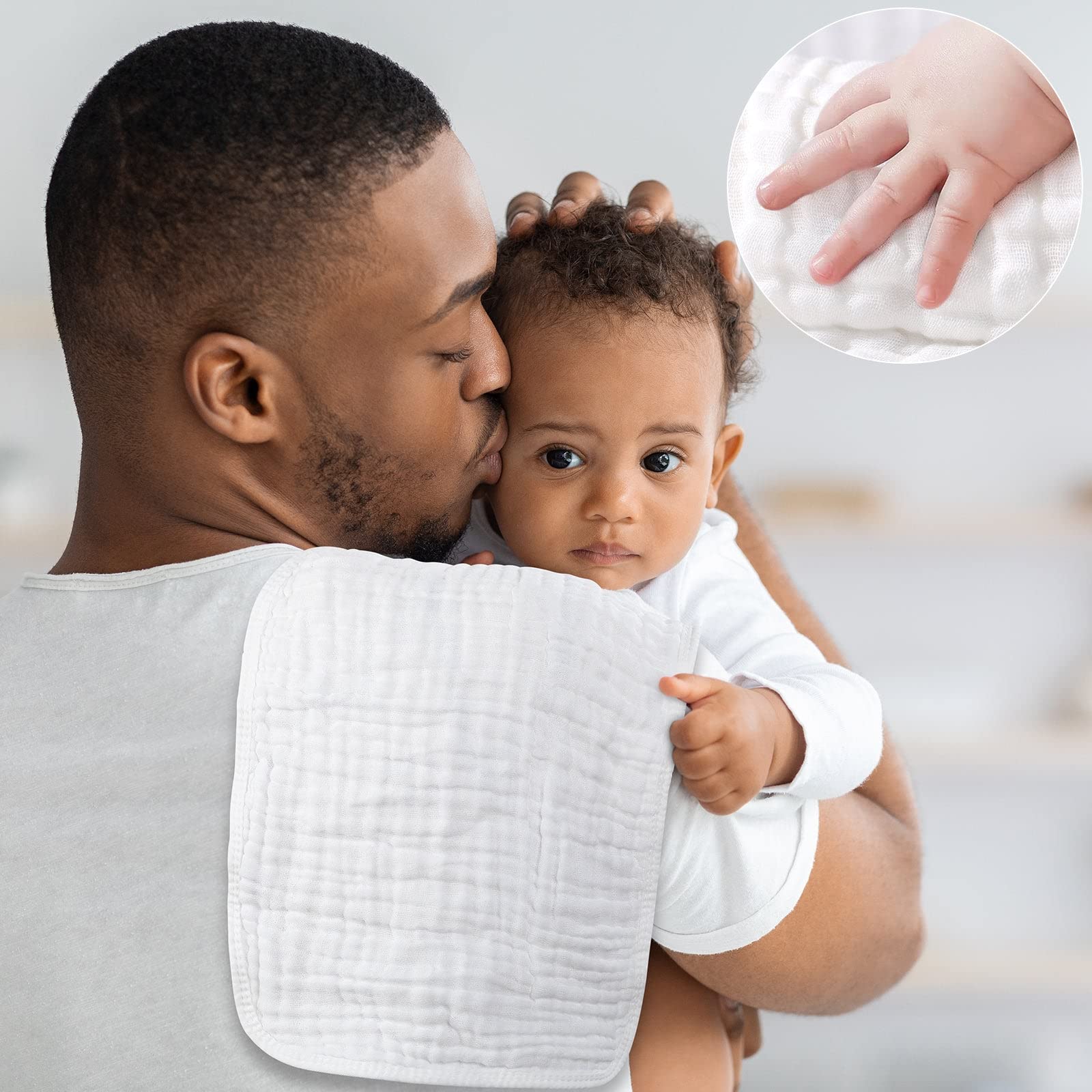 Yoofoss burp cloths gift-ready packaging communicates practical baby essentials.