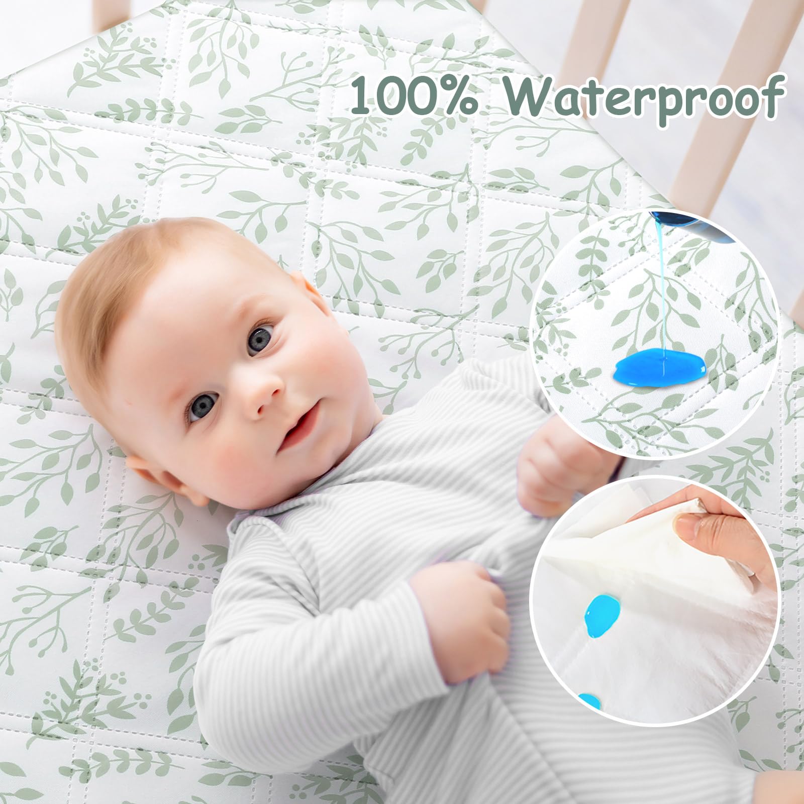 Yoofoss 2-pack crib protector keeps sheets clean between changes.