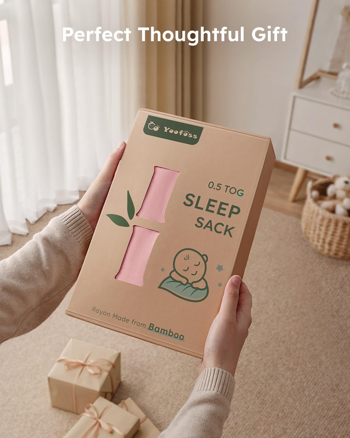 Yoofoss durable sleep sack in pink fabric designed for wash after wash.