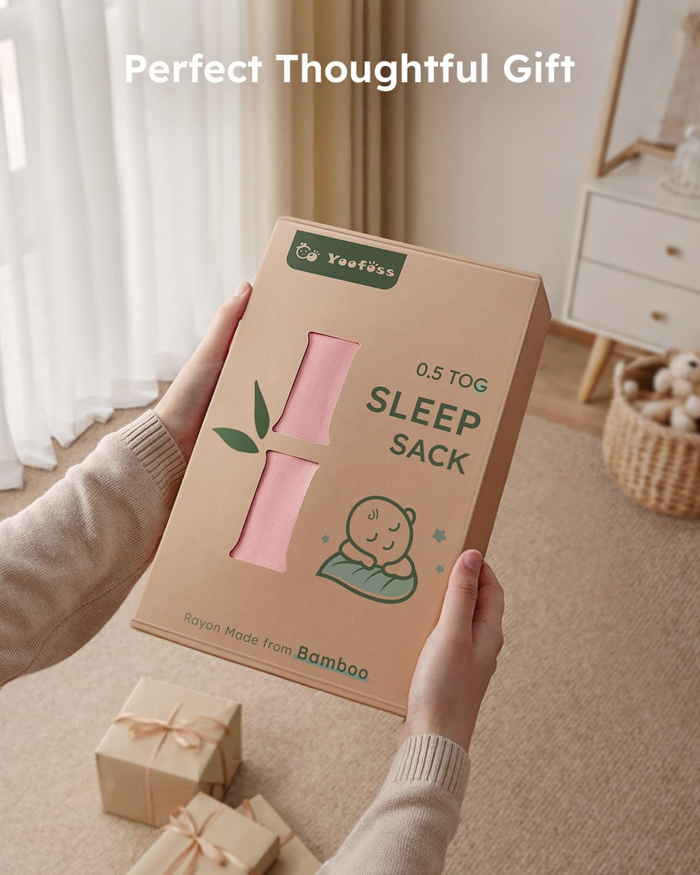 Yoofoss durable sleep sack in pink fabric designed for wash after wash.