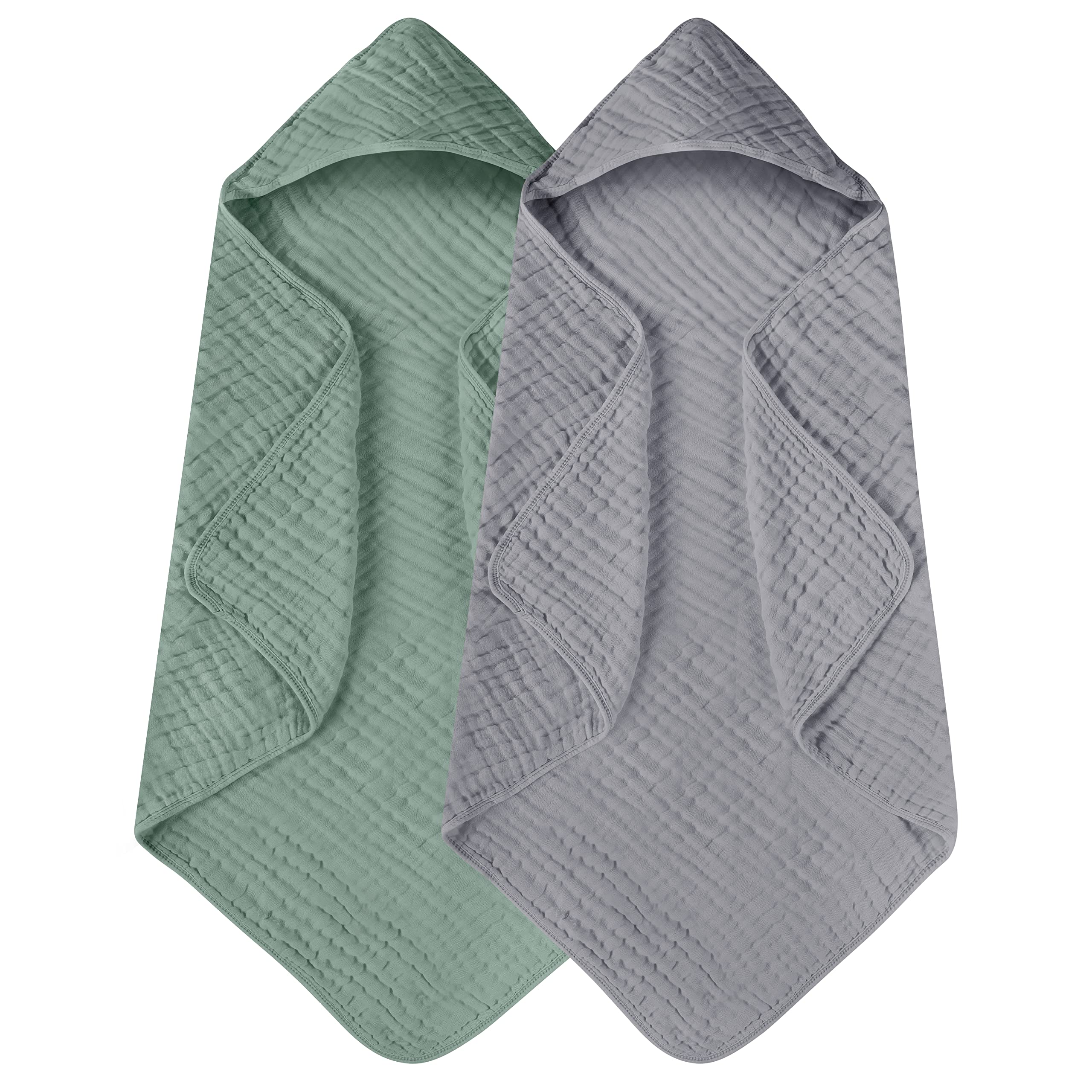 Yoofoss hooded baby towel front view, soft and absorbent bath essential for newborns.