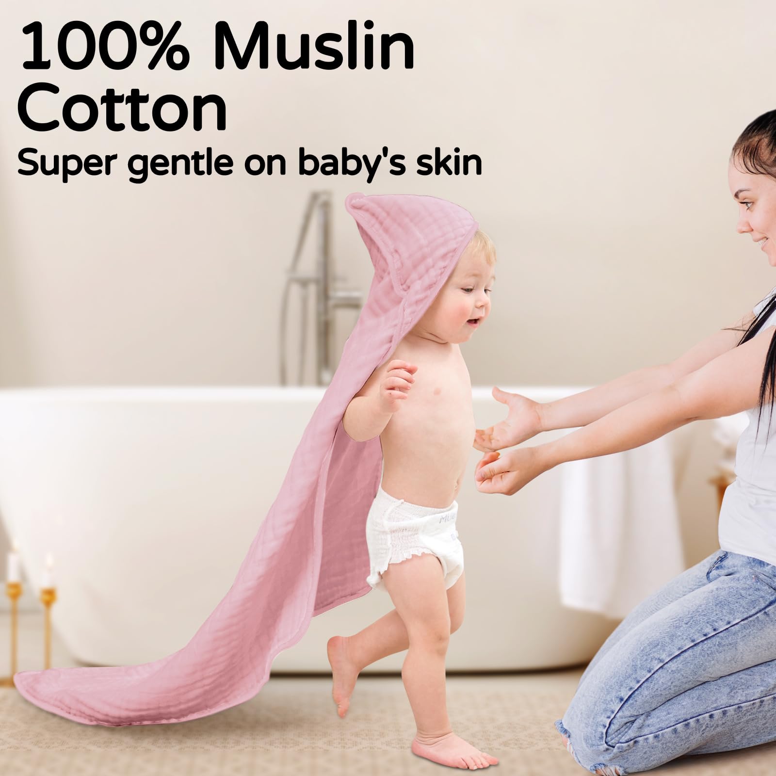 Yoofoss two-pack hooded towels provide convenient replacements during baths