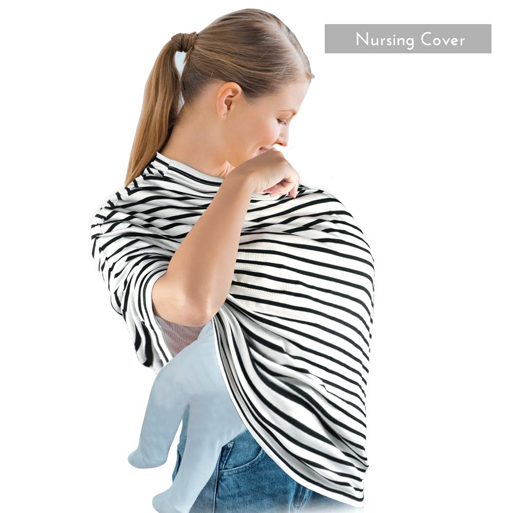 Yoofoss infinity scarf in black stripe doubles as a privacy layer for feeds