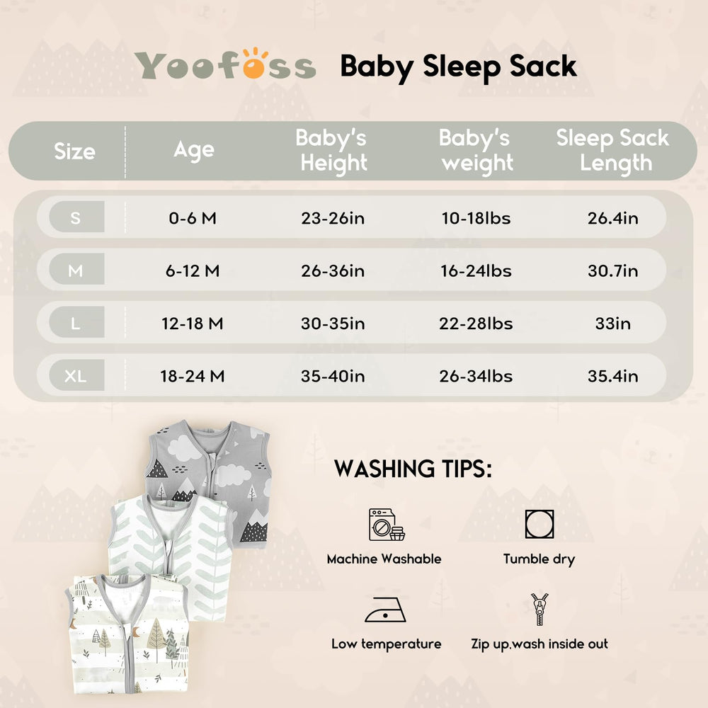 Yoofoss 0.5 tog sleep sack for moderate temps and year-round use