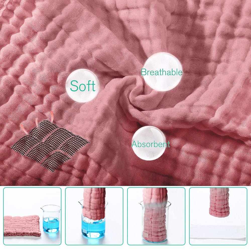 Yoofoss Muslin Burp Cloths absorb drool quickly to keep baby and surroundings drier.