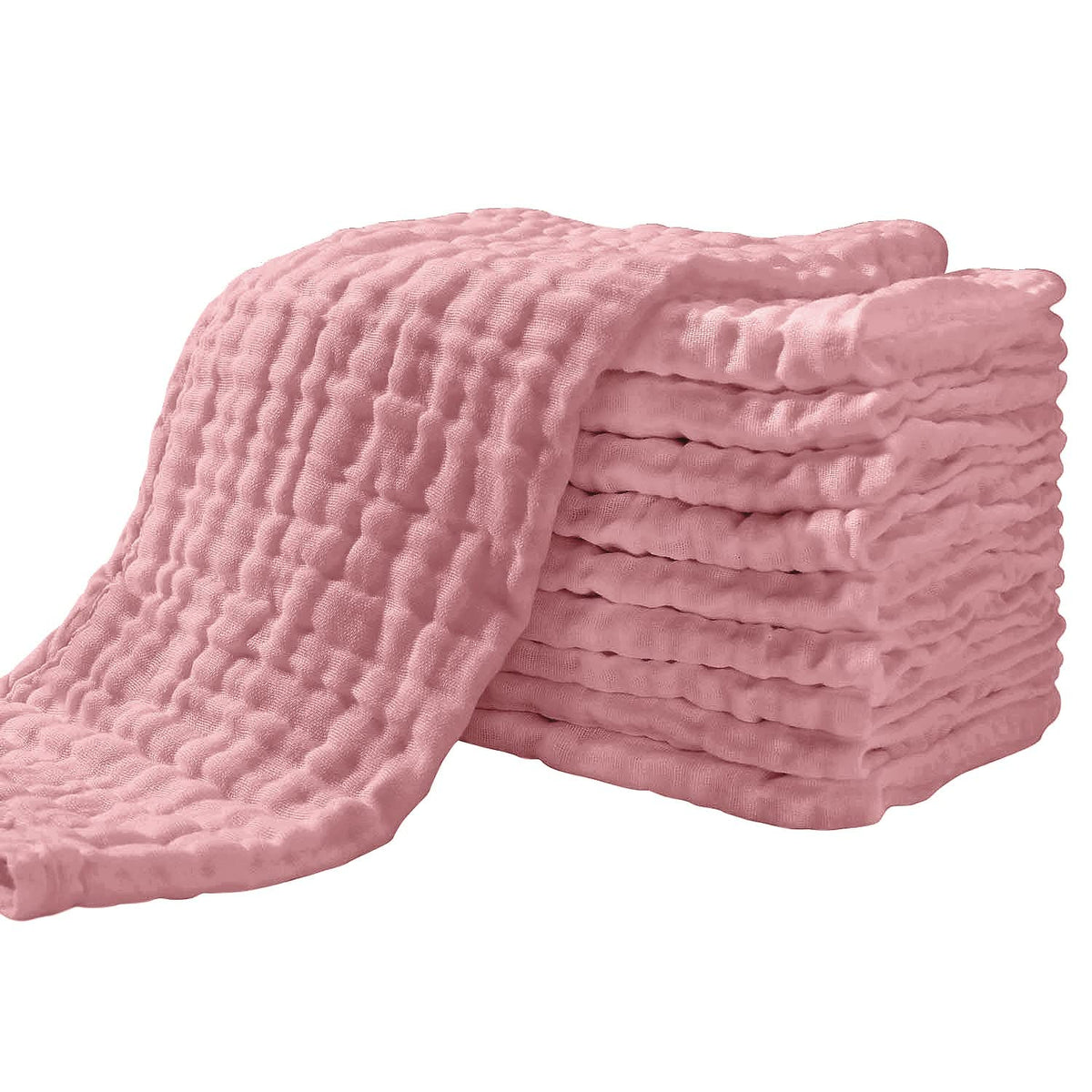 Yoofoss Muslin Burp Cloths close-up reveals soft weave for gentle skin contact.