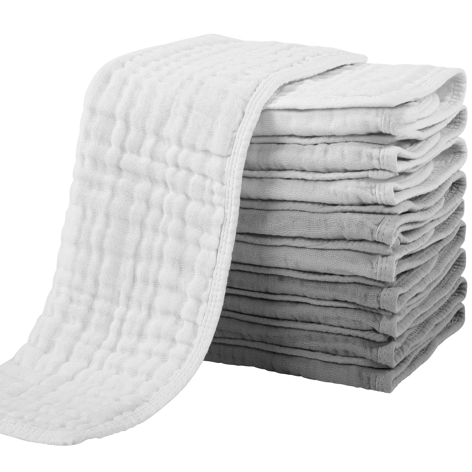 Yoofoss muslin burp cloths, soft and absorbent, ideal for burping and spills.