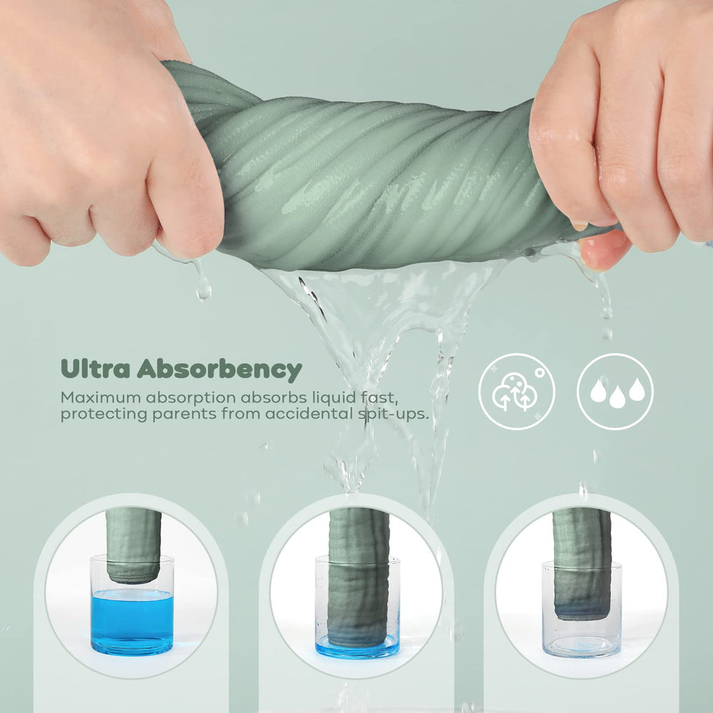 Yoofoss muslin burp cloths in action, absorbing spills during feeds.