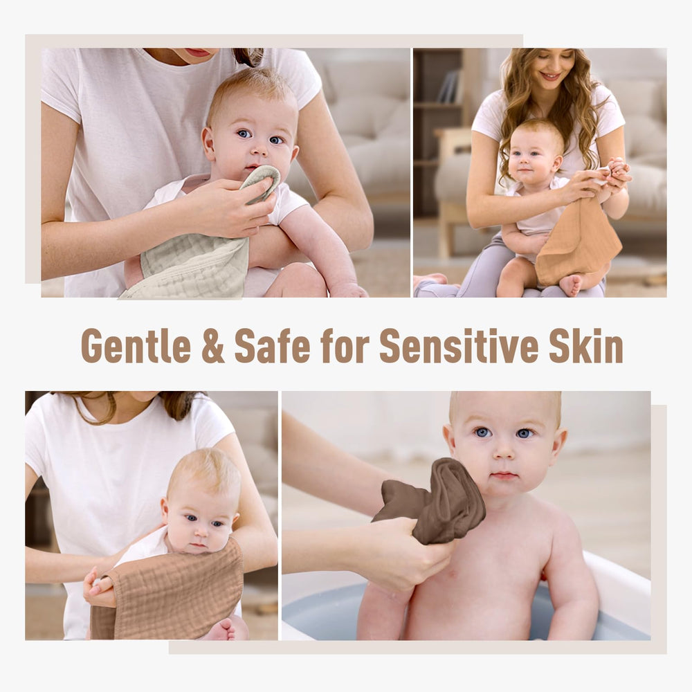 Yoofoss muslin cloths are soft, breathable, and gentle on delicate skin.