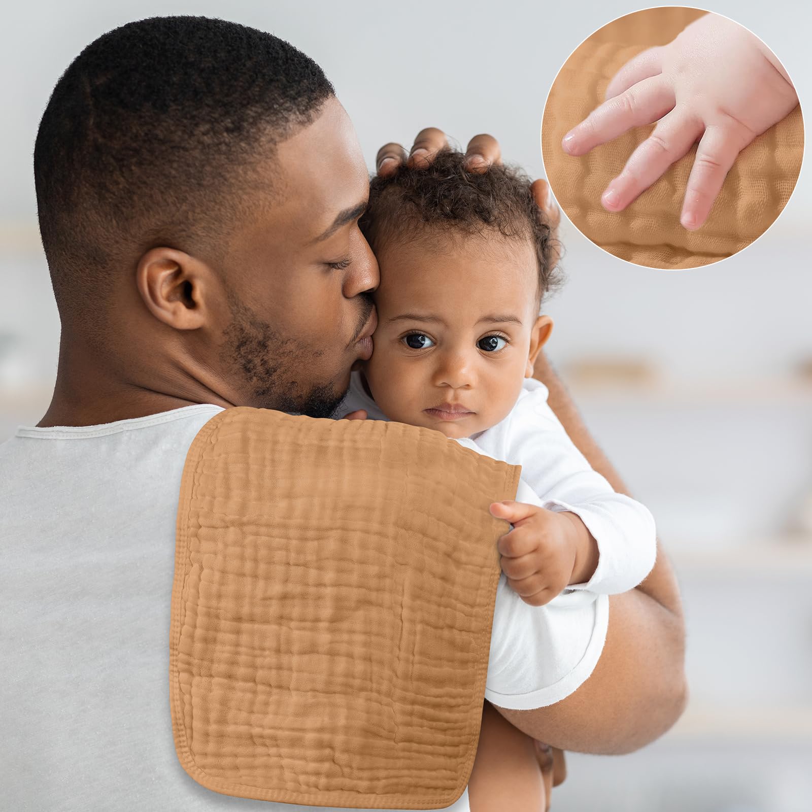 Yoofoss burp cloths are ideal as bibs, wipes, or spill cloths.