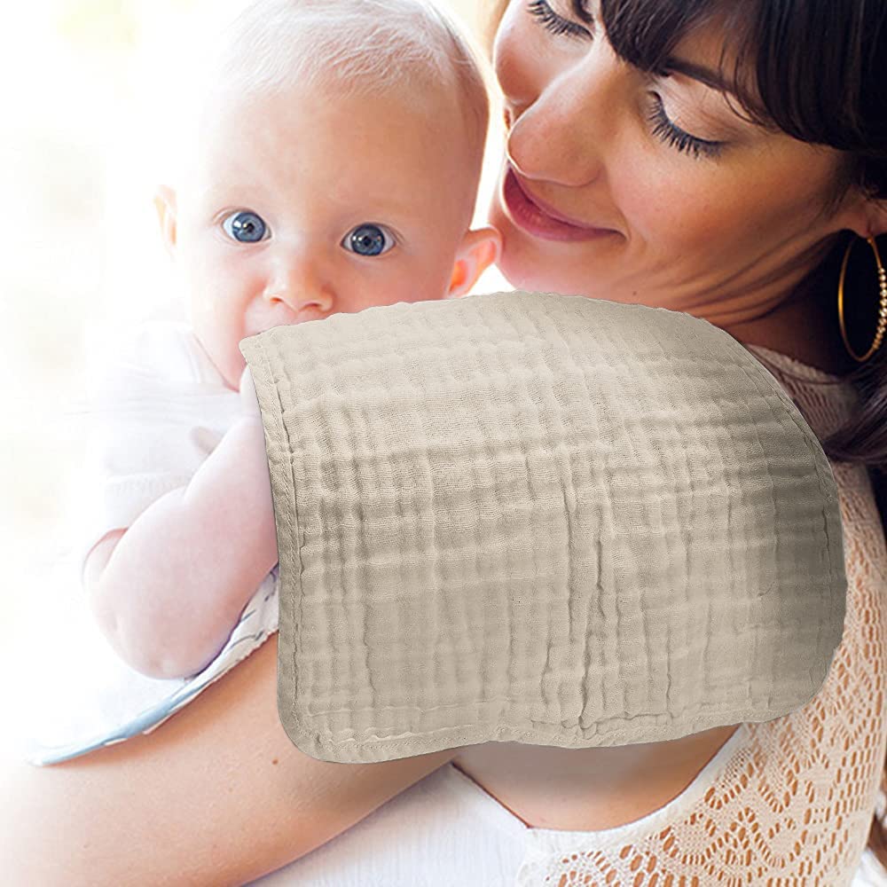 Yoofoss muslin burp cloths are gentle on sensitive baby skin and easy to wash.