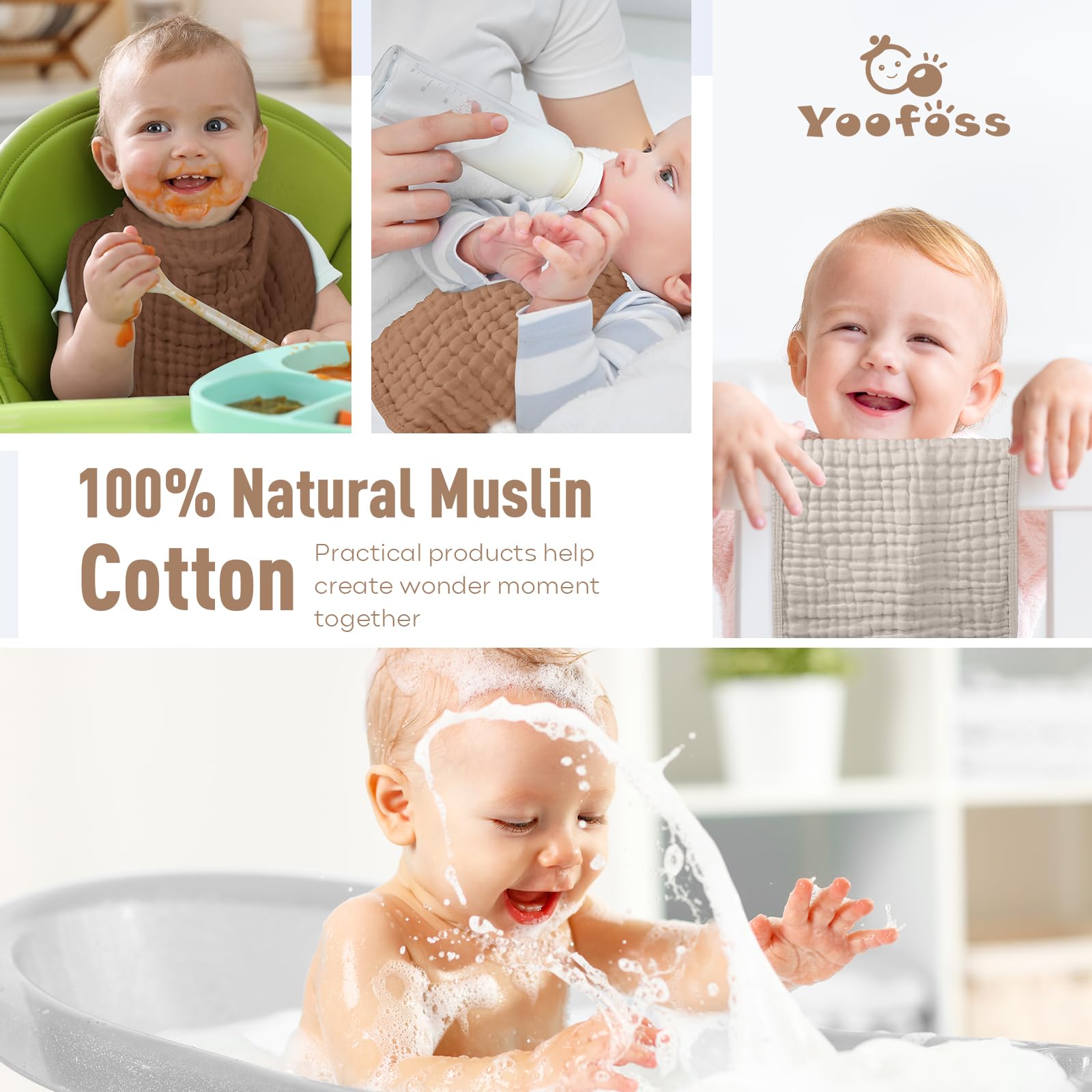 Yoofoss gift-ready burp cloths are perfect baby shower gifts.