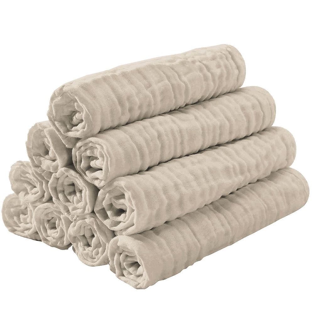 Yoofoss muslin burp cloths arrive in a gift-ready pack for new families.