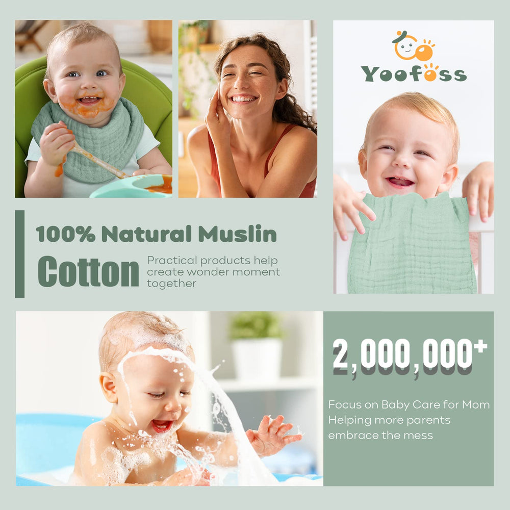 Yoofoss muslin burp cloths gift-ready packaging, ideal baby shower gift.