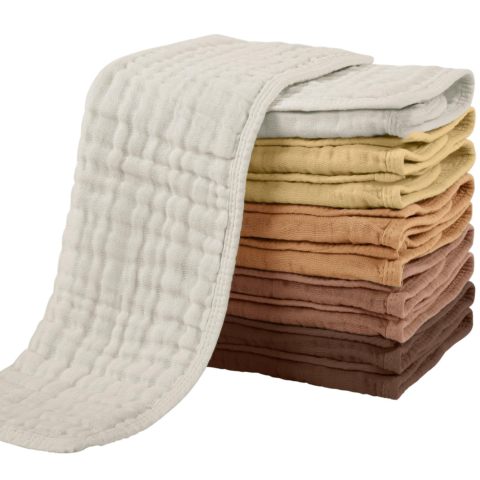 Yoofoss muslin burp cloths pack of 10 for quick spills and comfortable baby care.