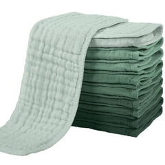 Yoofoss muslin burp cloths pack front, soft fabric for sensitive baby skin.