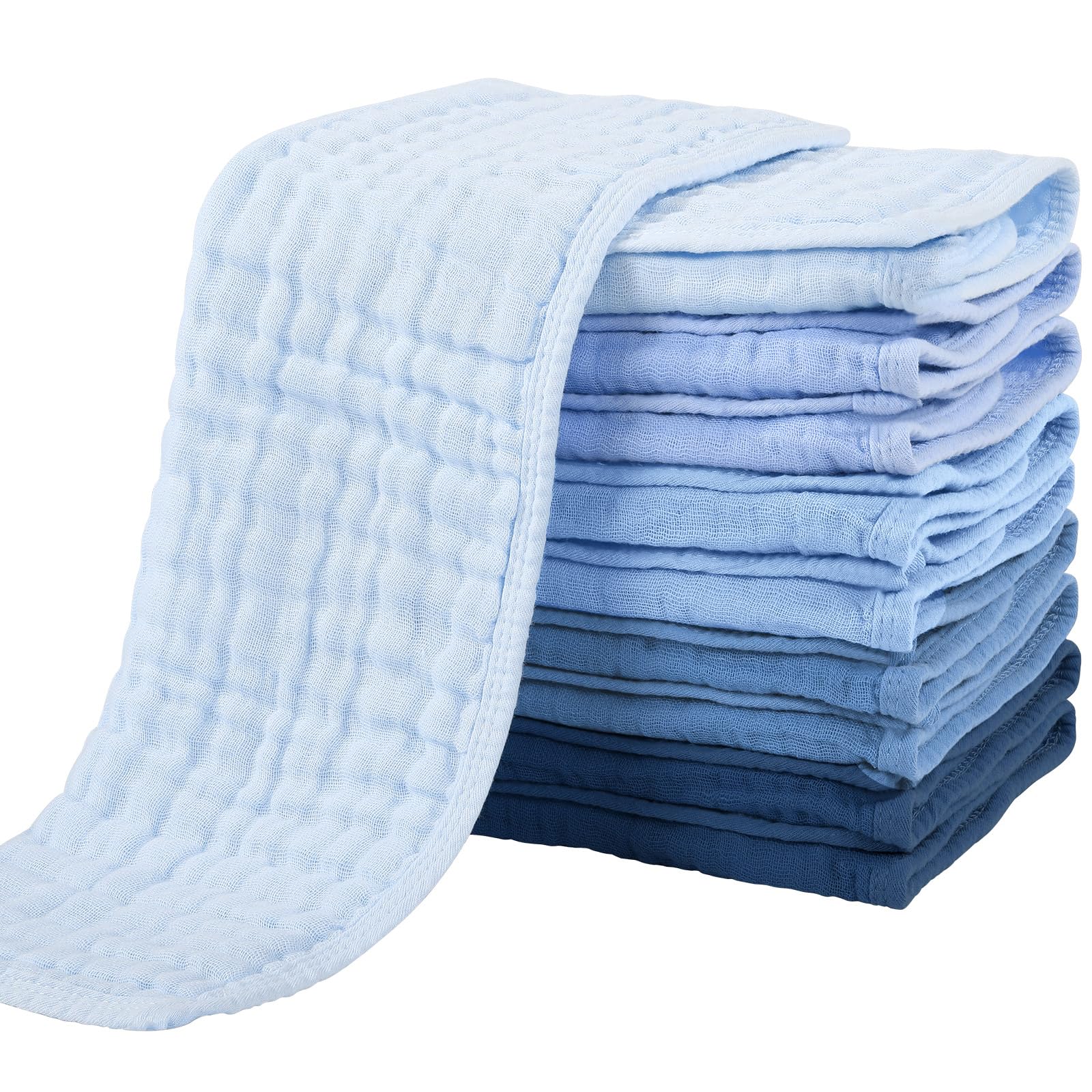 Yoofoss muslin burp cloths pack, large 20x10 inches for full baby shoulder coverage.