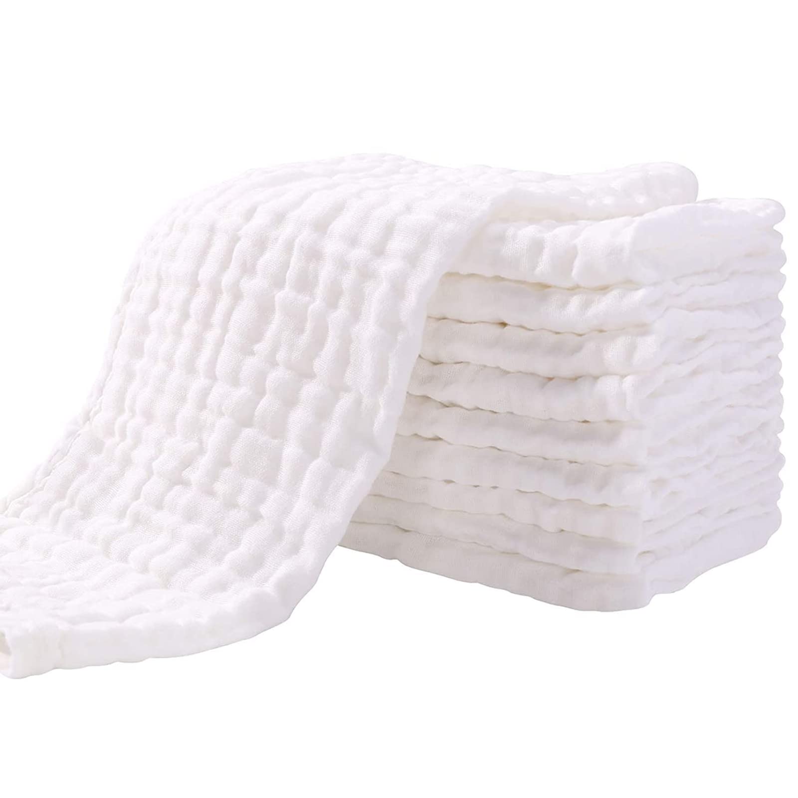 Yoofoss muslin burp cloths pack laid flat for soft, full coverage during feeds.