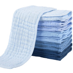 Yoofoss muslin burp cloths pack, large 20x10 inches for full baby shoulder coverage.