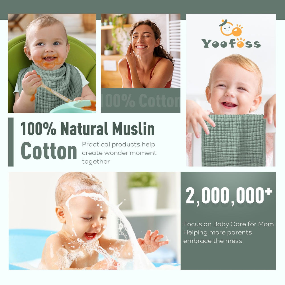 Yoofoss muslin burp cloths pre-washed shrinkage—keeps shape after regular washing.