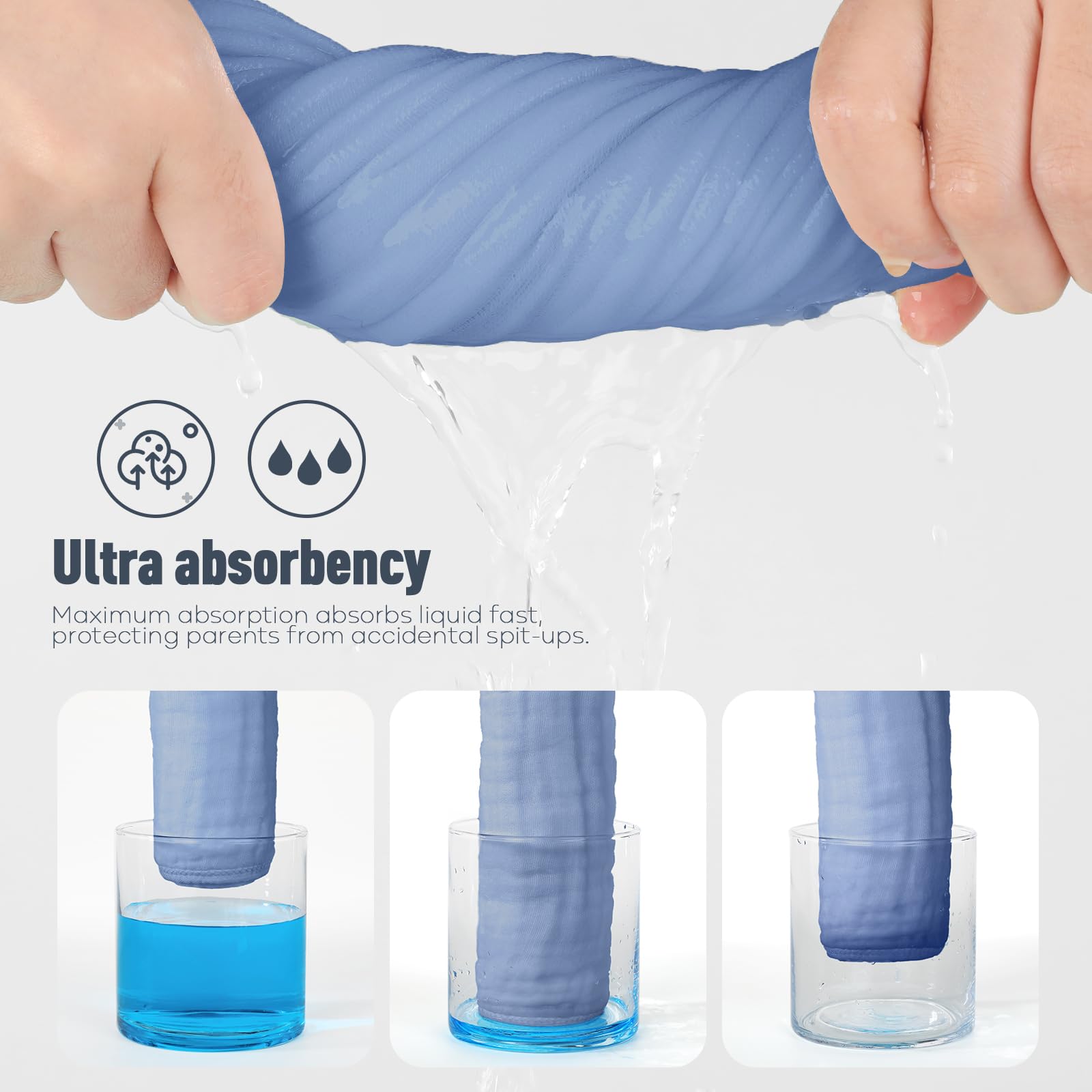 Soft Yoofoss muslin cloths are gentle on baby skin during routines.