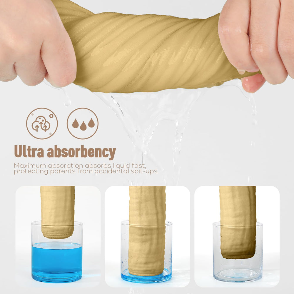 Yoofoss burp cloths offer soft texture and high absorbency for messes.