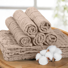 Yoofoss muslin burp cloths close-up highlighting soft texture and baby-friendly material