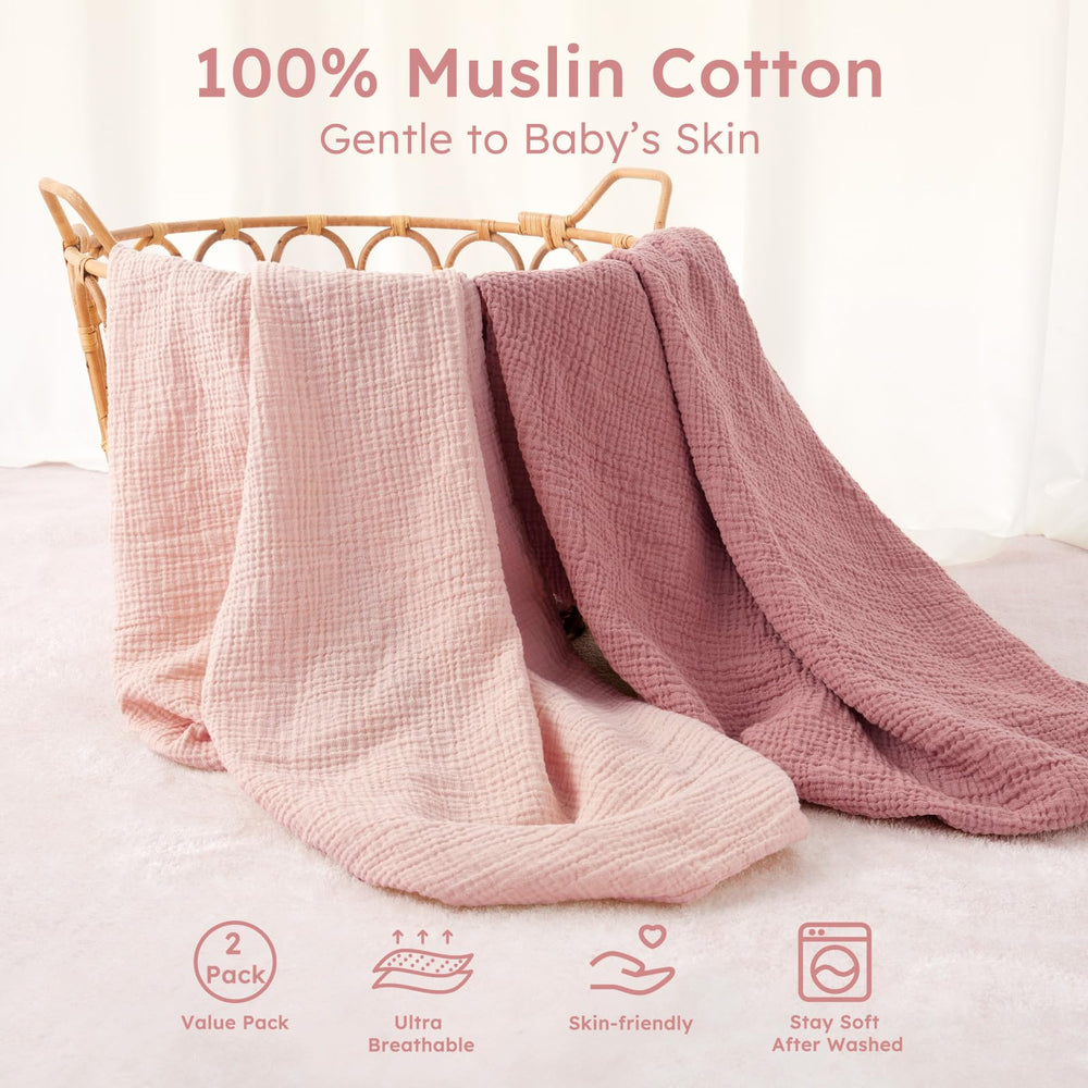 Yoofoss Muslin Crib Sheets feature 360-fit for secure sleeping