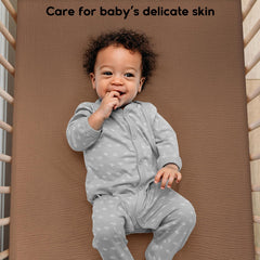 Yoofoss muslin crib sheets flat lay setup for easy changing
