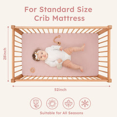 Yoofoss Muslin Crib Sheets with neutral design fit any nursery style