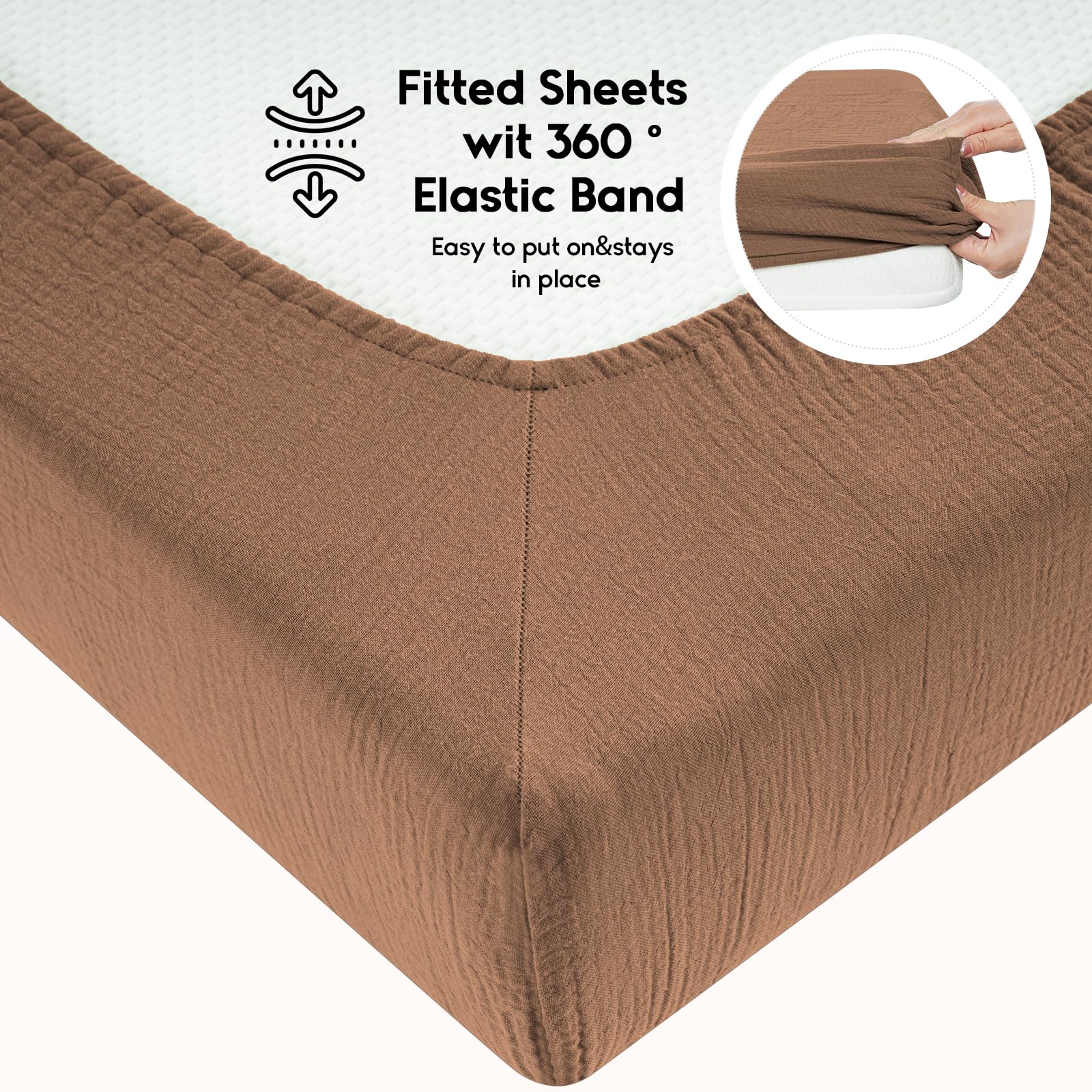 Yoofoss muslin crib sheets in a neutral nursery decor setup