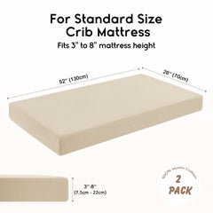 Yoofoss muslin crib sheets on standard crib mattress illustrating snug fit