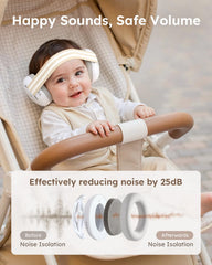 Yoofoss noise-cancelling earmuffs with padded cups reducing loud sounds for infants